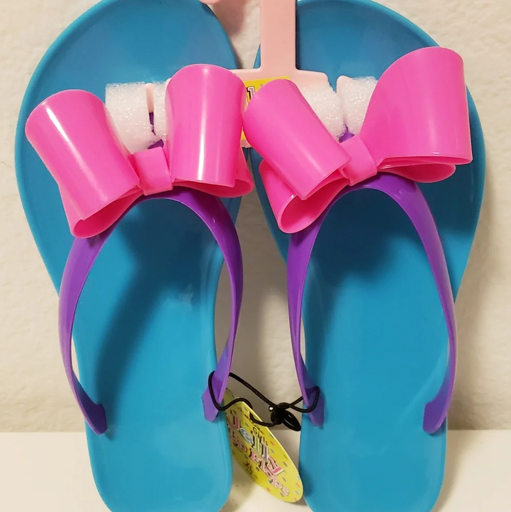 Girls Jelly Sandals with Pink Bows